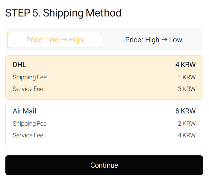Shipping Method